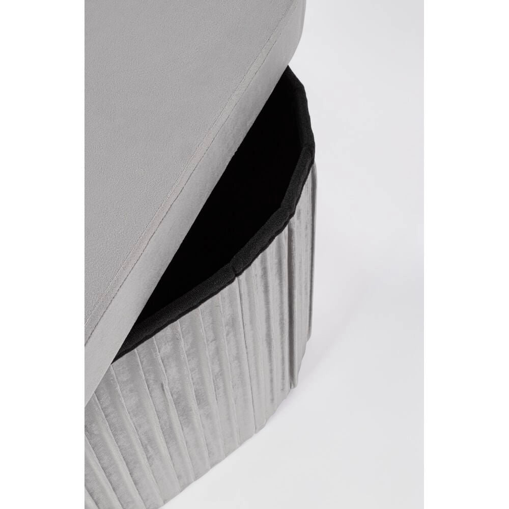 Set di 2 Pouf Contenitore Ovale in Velluto Plissettato - HARRIS