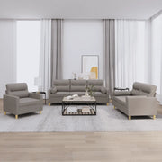 Set Divani 3 pz con Cuscini Tortora in Tessuto 3201559