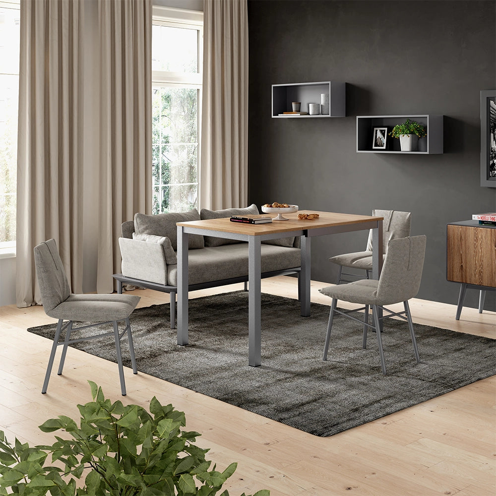 Vicco Tavolo da pranzo Quercia/grigio 120 x 70 cm Estensibile