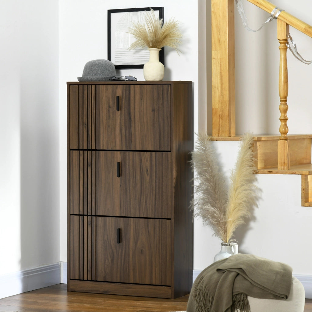 Scarpiera 3 Ante 18 Paia Grande Capacit¨¤ ¨C zephmum ¨C 63x24x117 cm Nocciola Scuro