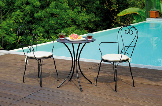 Sedia da Giardino con Braccioli in Ferro Vorghini Stresa Nera