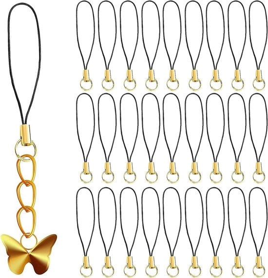 Sostegni chiavi per telefono - maniglia semplice - anelli per cintura delle chiavi - cavo di arresto - kit di autoaiuto - 6cm Metallo - 100 pezzi