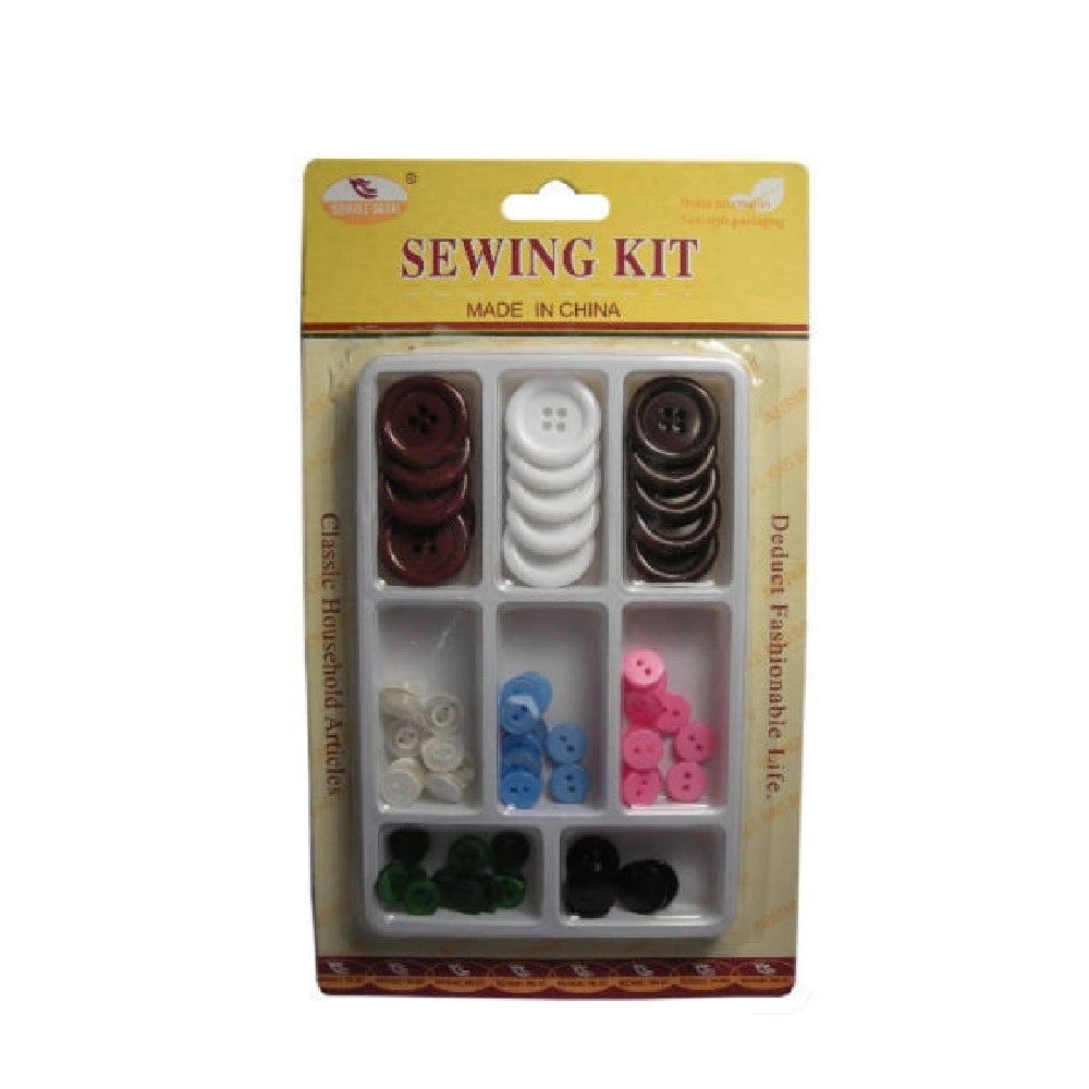 Trade Shop - Kit Sarta Sarto Set Bottoni Per Cucito Cucire Su Stoffa Tessuto Varie Dimensioni -
