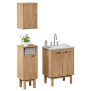 vidaXL Set Mobili da Bagno 3 pz OTTA in Legno Massello di Pino