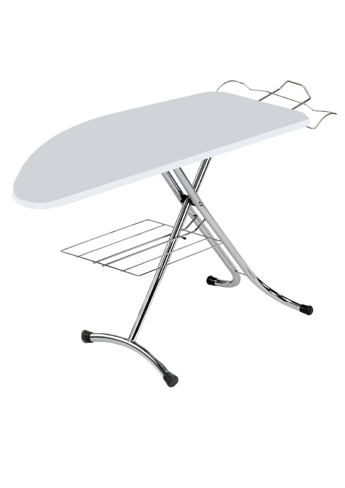 Asse da Stiro Confort Profi 125x48 cm con Supporto per Caldaia Estraibile e Ripiano In Acciaio