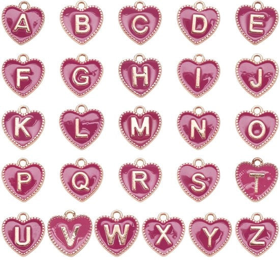 Lettere Decorative Hart A-Z - 26 Pezzi - Accessori Decorativi - Lega - Gioielleria Fai Da Te - Alta Qualità