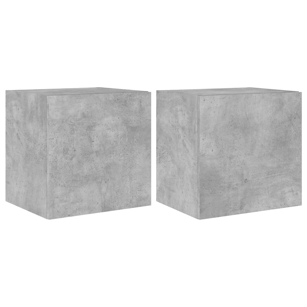 Mobile TV multimediale da parete mensola TV credenza mobile TV sala da pranzo soggiorno camera da letto e luci LED 2 pezzi 40,5 x 35 x 40 cm grigio 02_0029130