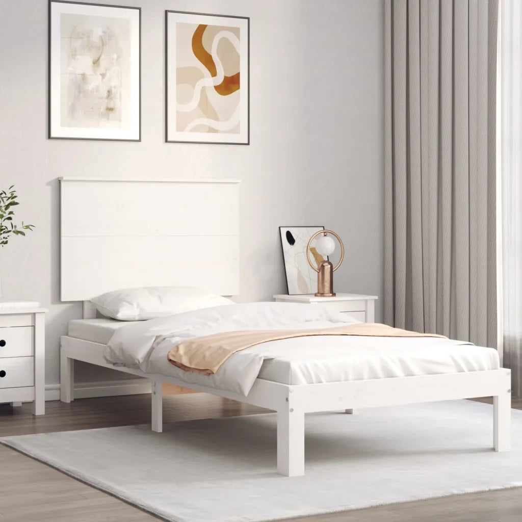 Giroletto senza Materasso Bianco 90x200 cm Legno Massello Pino