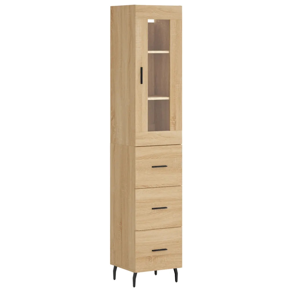 Credenza Rovere Sonoma 34,5x34x180 cm in Legno Multistratocod mxl 125917