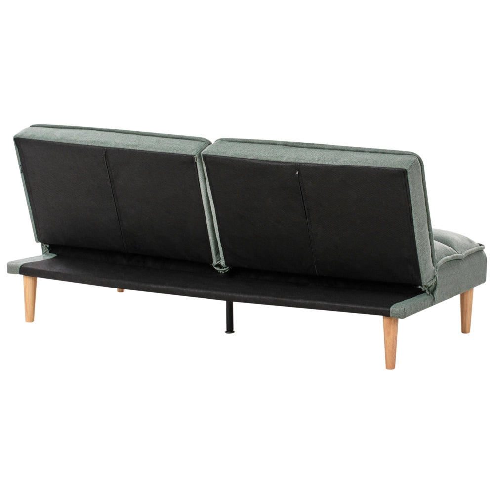 Divano letto Verde chiaro Easy Clean Tessuto 3 posti reclinabile Schienale trapuntato Divano letto semplice Click-Clack