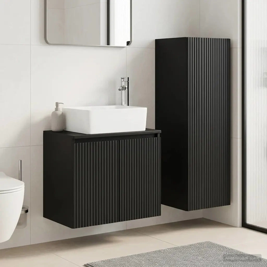 Set di mobili per il bagno 2 pz Nero 33 x 34,5 x 100 cm 3406124
