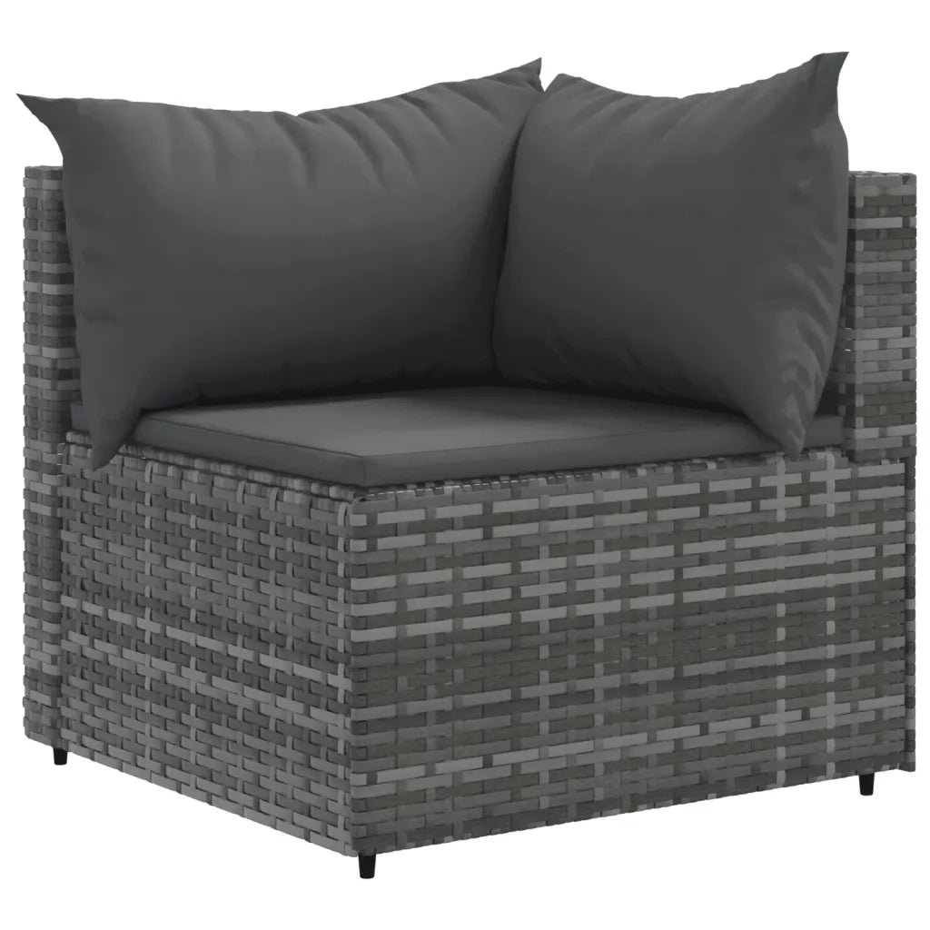 Set Divani da Giardino 11 pz con Cuscini in Polyrattan Grigio 3308338