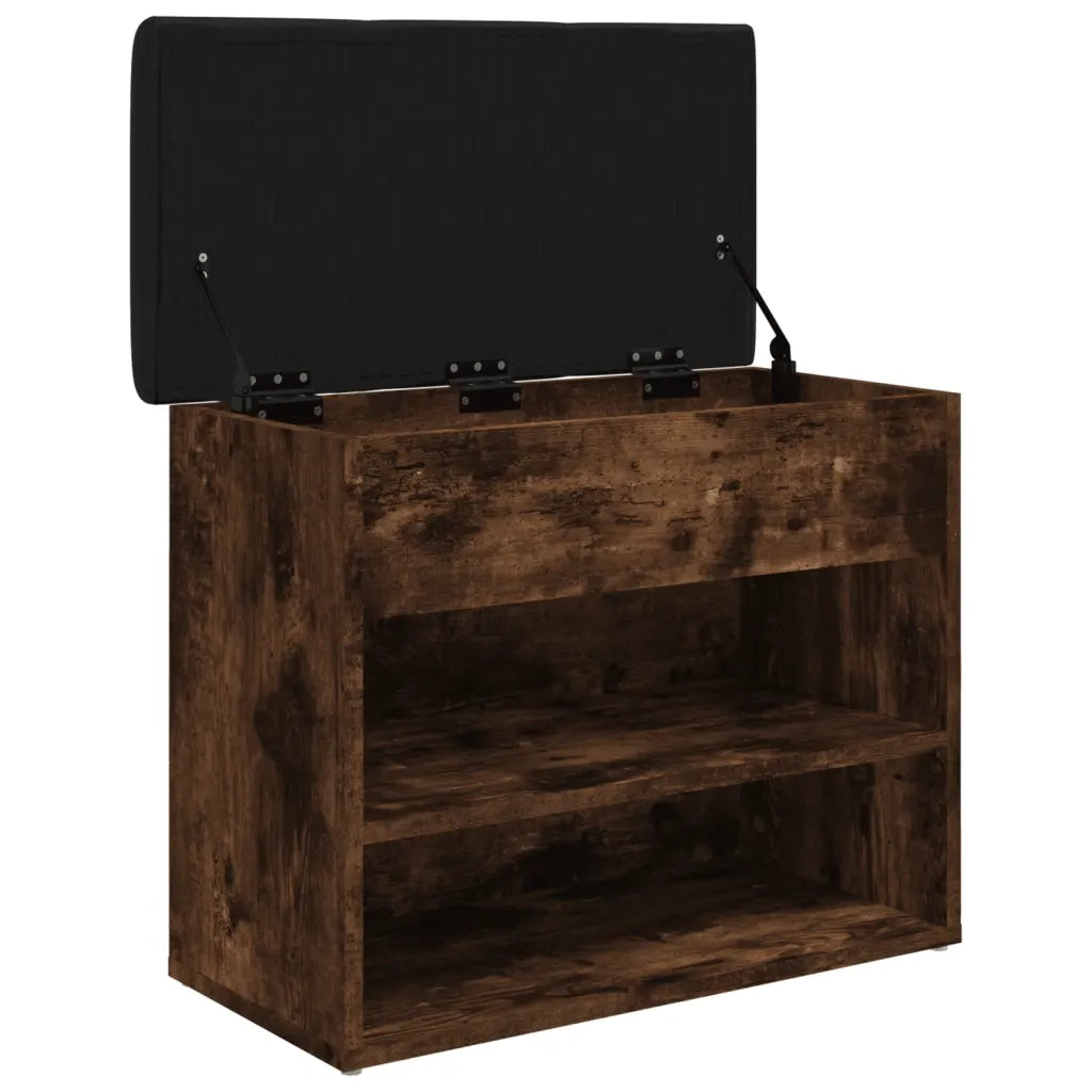 Panca Porta Scarpe Rovere Fumo 62x32x50 cm Legno Multistrato 835100