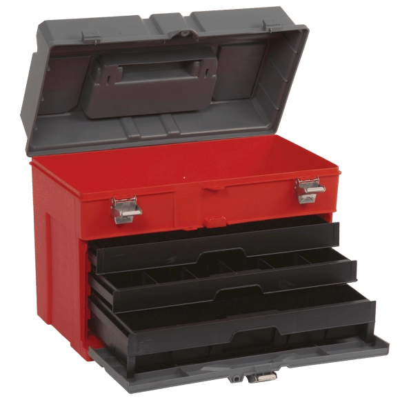 Plano 18551zr professional line 855 cassetta portautensili box con 3 cassetti 16/32 scomparti
