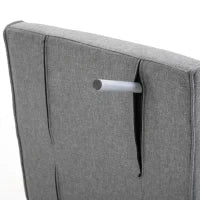 Poltrona Letto Singola con Schienale Regolabile su 5 Livelli e Cuscino, in Tessuto, Grigio Chiaro