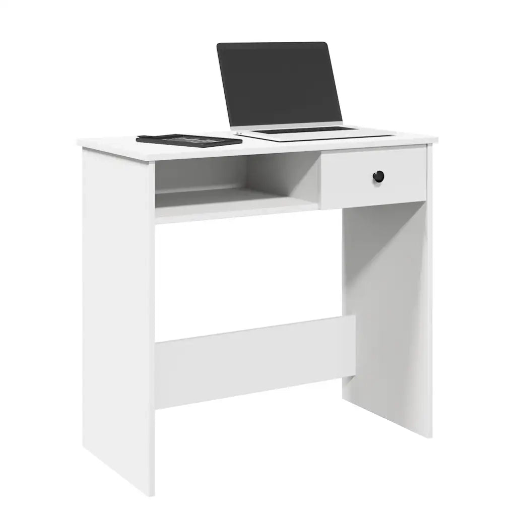 Scrivania Bianca 80x40x75 cm in Legno Multistrato 860472