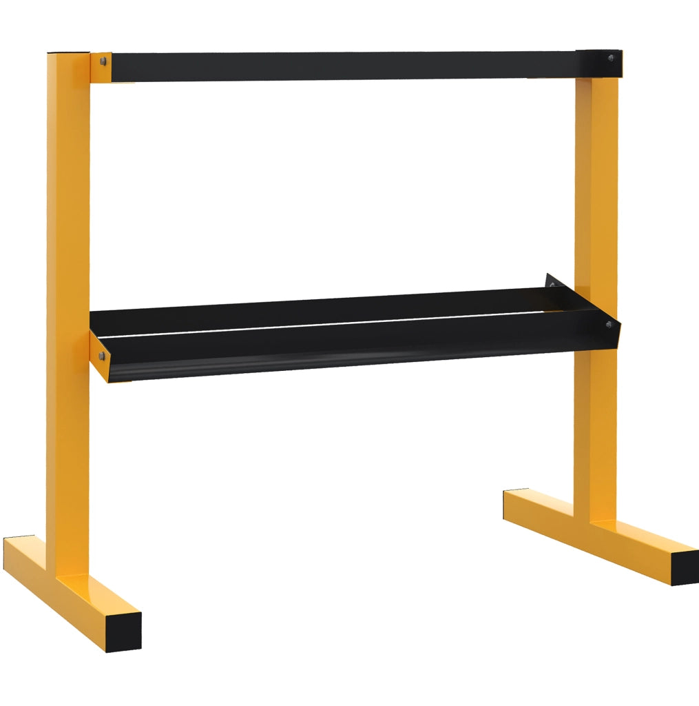 Rastrelliera per manubri 92,5x50,5x80,5 cm gialla in acciaio, 2 ripiani
