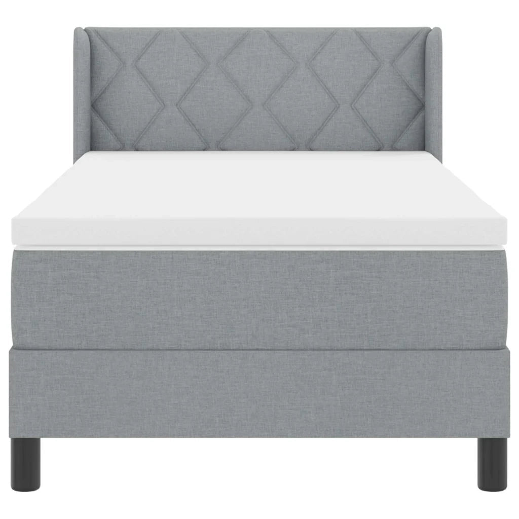 Letto a molle con testiera Grigio chiaro 200 x 100 cm Tessuto 3341153