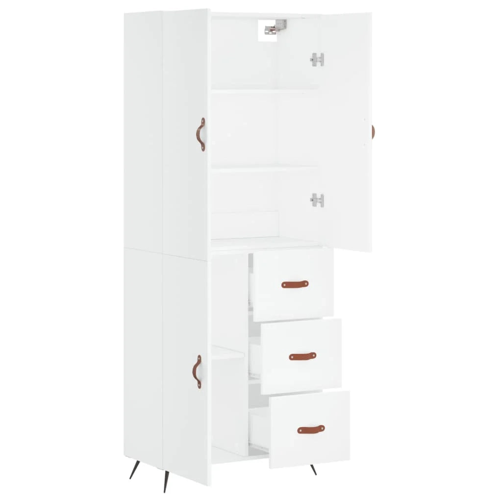 Buffet credenza cassettiera mobiletto mobile contenitore organizer cucina soggiorno salotto alto 69,5 x 34 x 180 cm legno ingegnerizzato bianco 02_0032705
