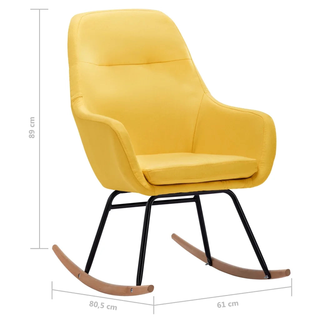 Sedia a Dondolo Giallo Senape in Tessuto cod mxl 33827