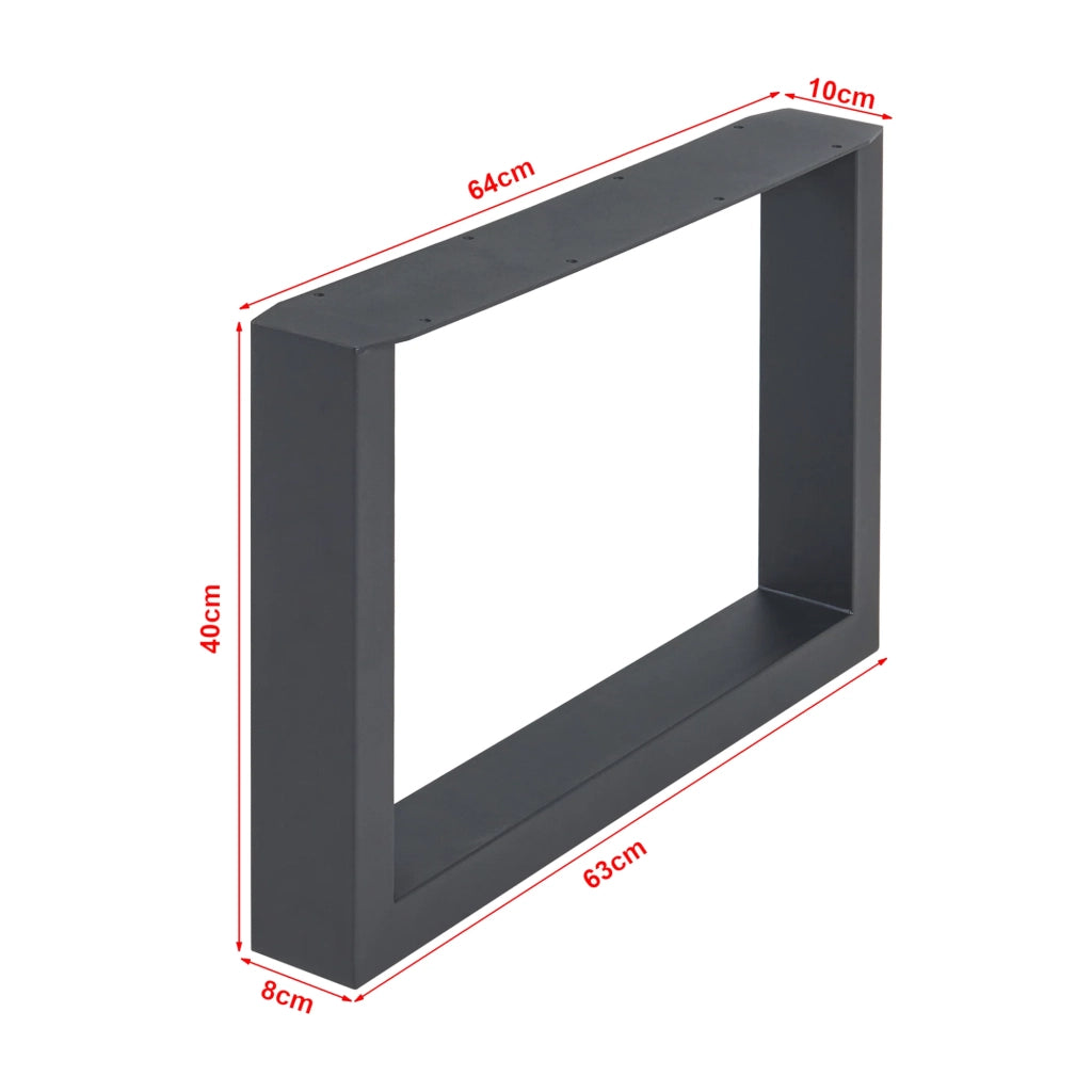 Set di 2 gambe per tavolo mobili moderni design originale fai da te acciaio 40 x 64 cm nero 03_0009677