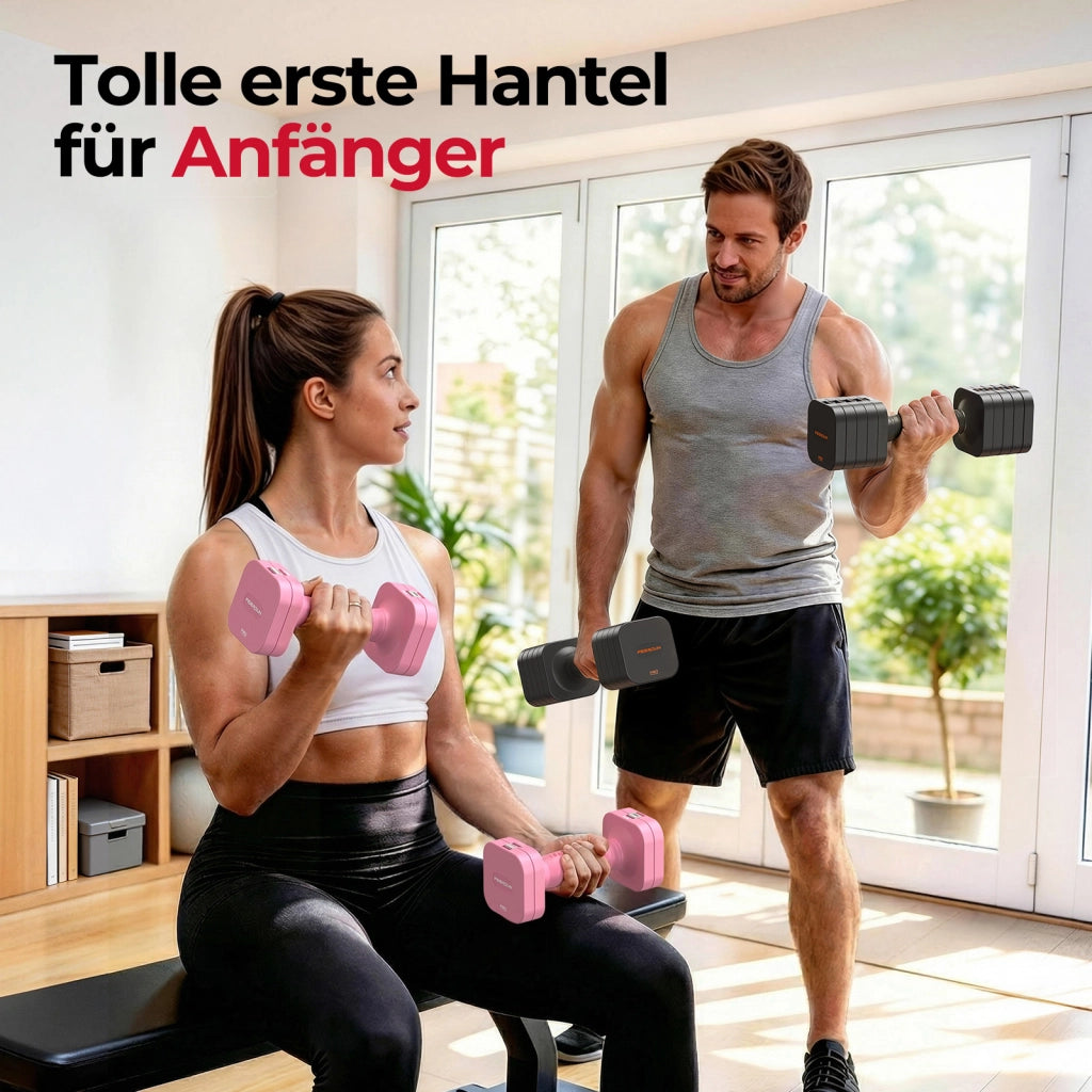 Set di manubri regolabili 5-in-1 (2 pezzi) ¨C zephmum ¨C 5.4 kg, grigio, polipropilene