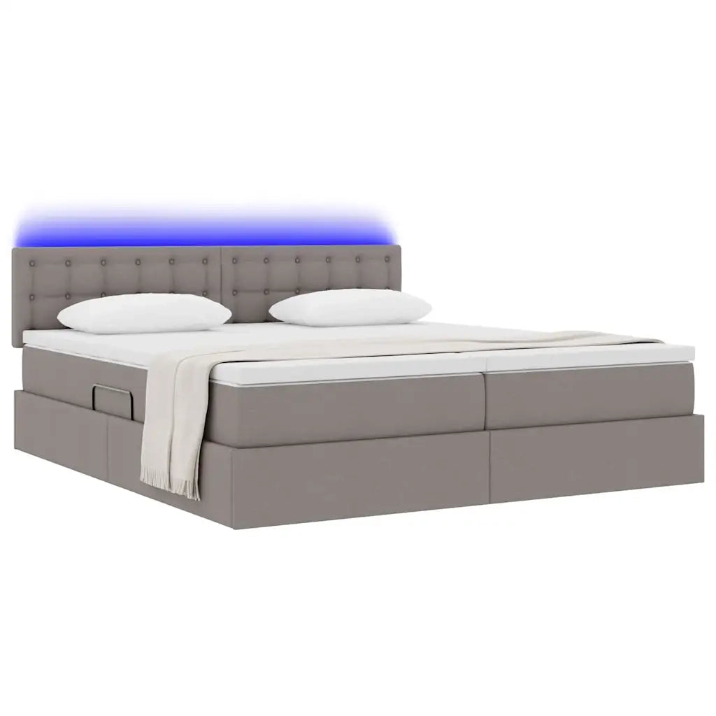 Letto con luci a strisce a LED Talpa 200 x 200 cm Tessuto