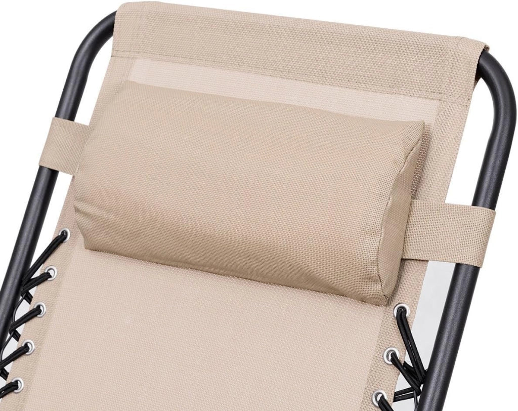 3 sedie a sdraio a gravità zero, per patio, sdraio, sedie da giardino, piscina, reclinabili, pieghevoli, set di sedie a sdraio (beige)