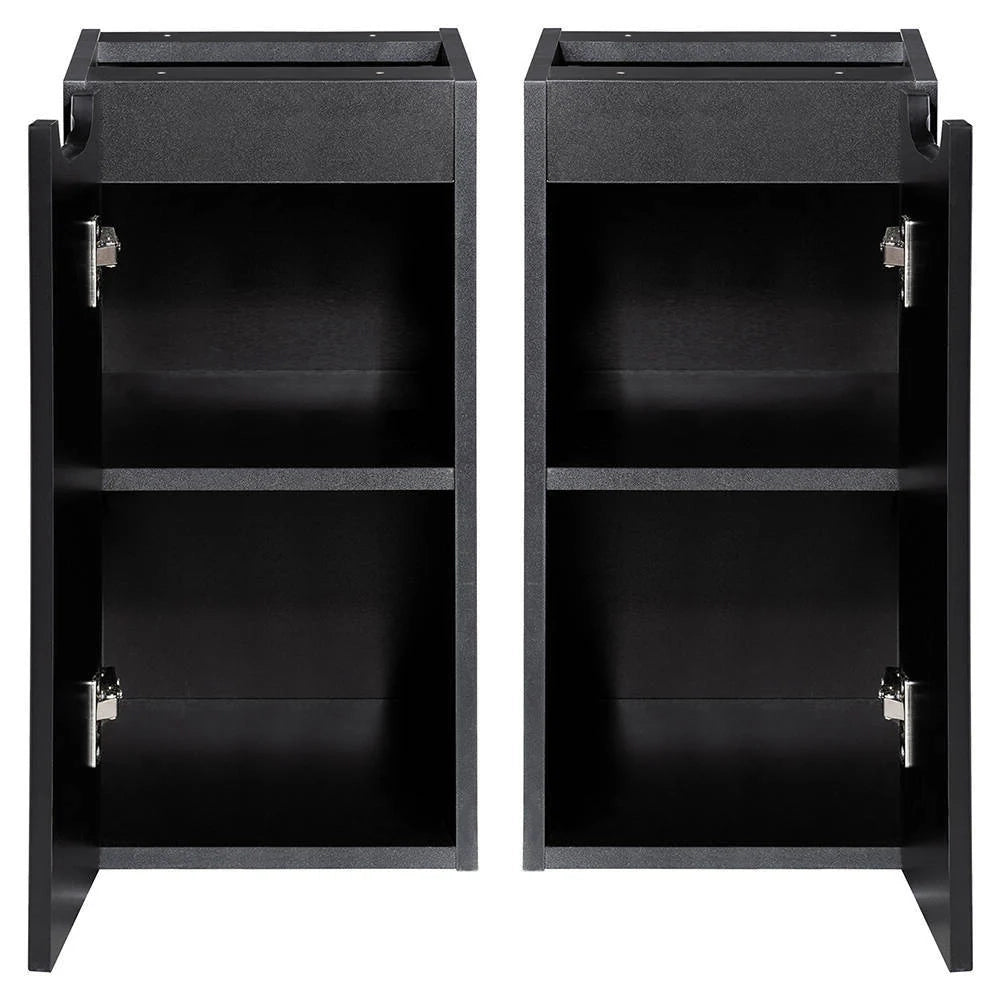 Mobile bagno con 1 anta - 30 x 60 x 40 cm scanalato nero 03_0009943