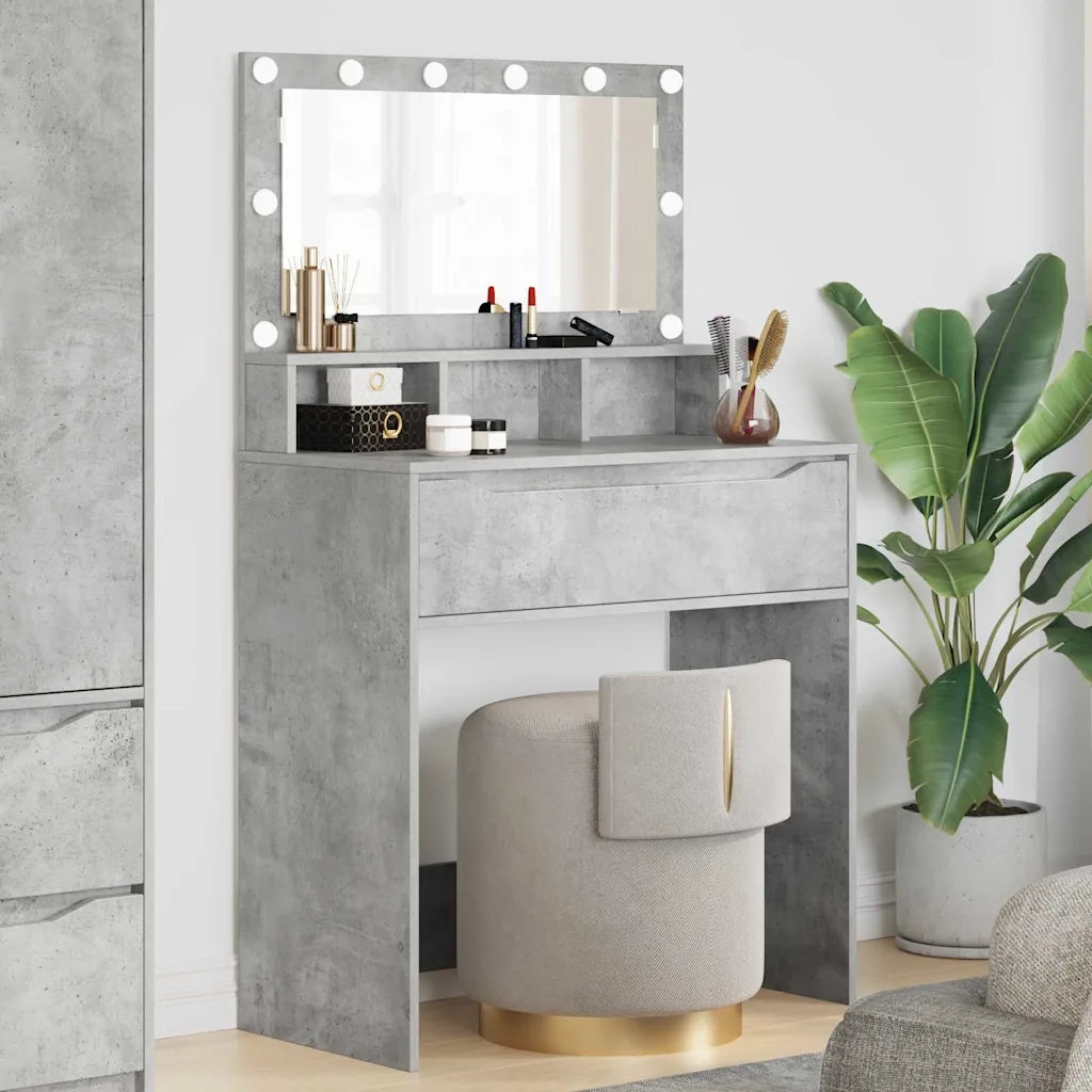 Toeletta | Tavoli da Trucco per Camera da Letto Grigio cemento