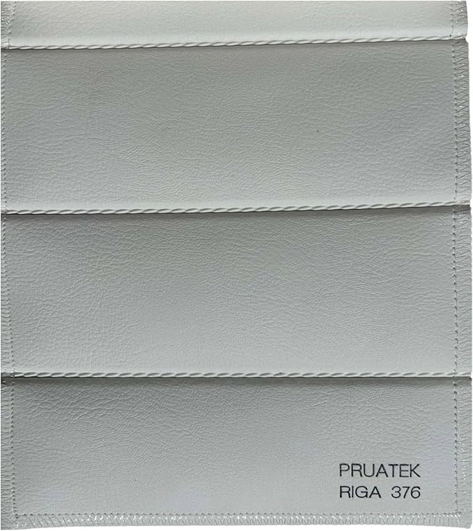 Tessuto FintaPelle Nautica Tappezzeria Alta Qualità "PRUATEK" - Colore RIGA BIANCO 0376 - Morbida e Resistente - Vendita al Metro - H.140