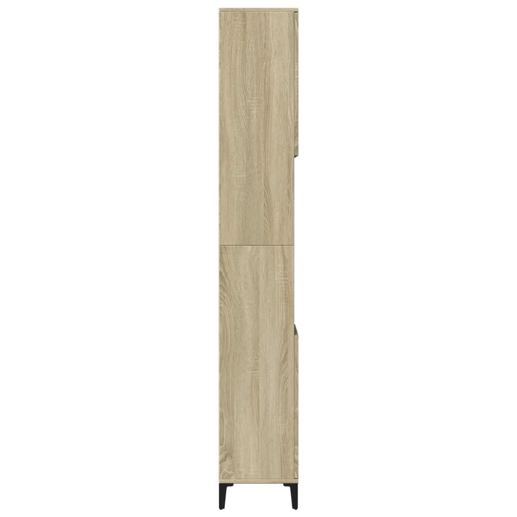 Armadietto da Bagno Rovere Sonoma 30x30x190cm Legno Multistrato 847388