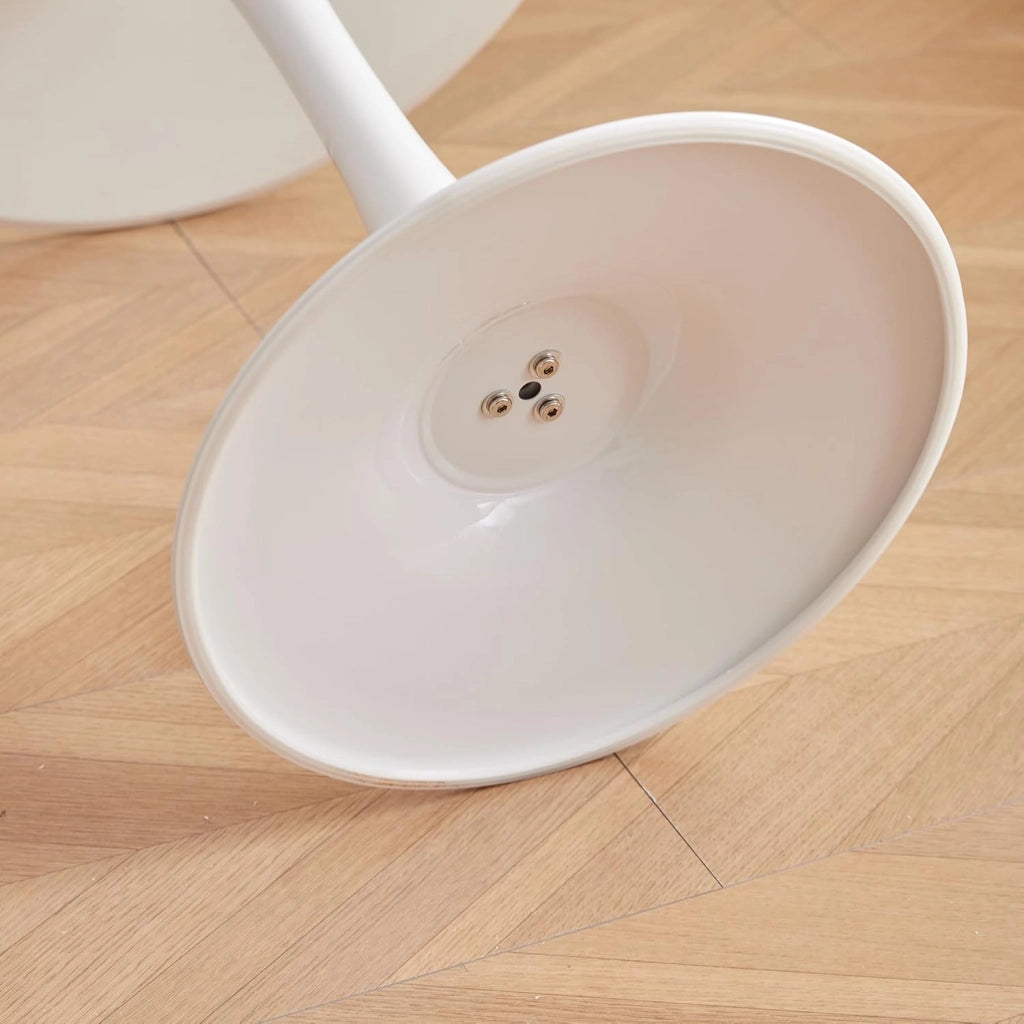 GrandCA HOME Tavolo da Pranzo Moderno Rotondo 70 cm con Piedistallo in Design Tulipano, Tavolo per il Tempo Libero Mid-Century per Cucina, Sala da Pranzo e Soggiorno, Bianco-70