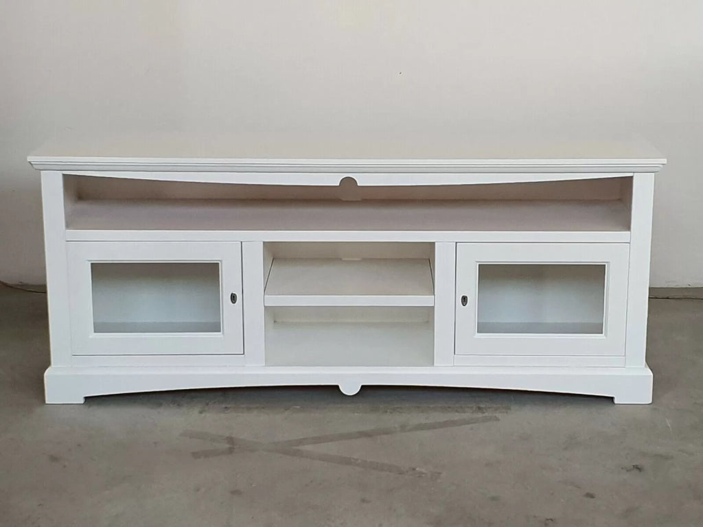 Mobile porta tv goccia 170*46*69h, legno, laccato bianco arte povera - Mobili 2G