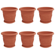 Fioriere | Cassetta per fiori | Vasi per Piante 6 pz Rosso Mattone ? 30 x 25 cm Plastica