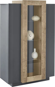 Mobile Vetrina CORO L 80 x H 120.5 x P 38 cm grigio