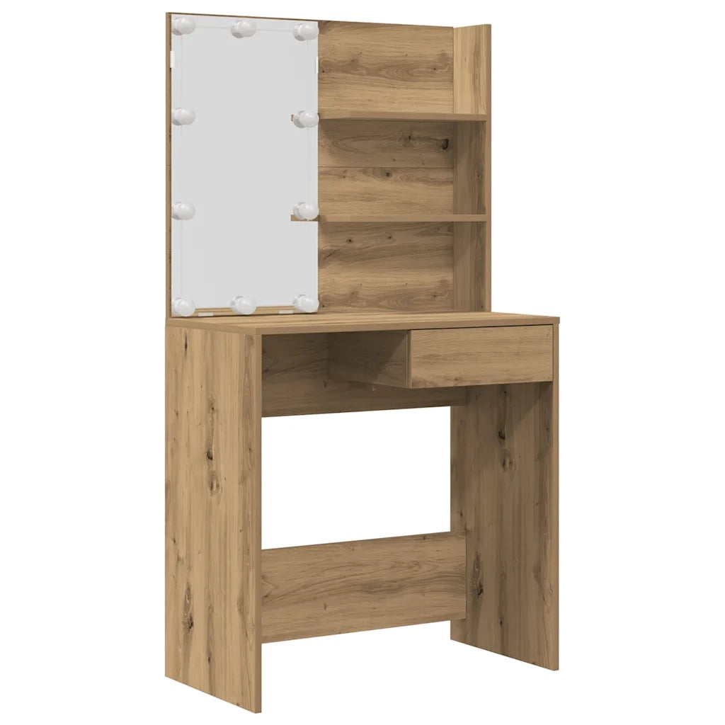 Set Toeletta con LED Rovere Artigianale in Legno Multistrato 3329184