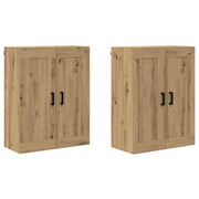 Armadietto a Muro | Mobile a muro 2 pz Rovere artigianale 69,5 x 34 x 90 cm