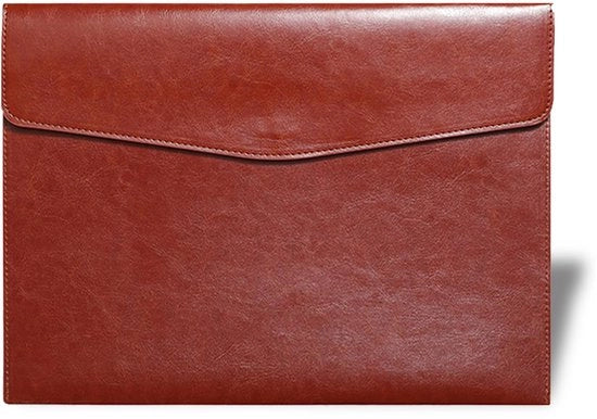 Documentenmap in pelle A4, borsa in pelle PU A4, zaino per ufficio e viaggio impermeabile per documenti, design vintage con tasca per penne (marrone)