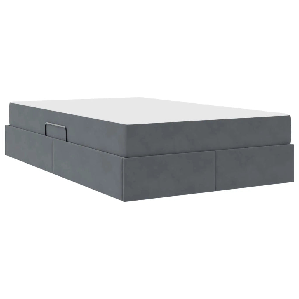 Letto con contenitore e materasso Grigio scuro 120 x 190 cm