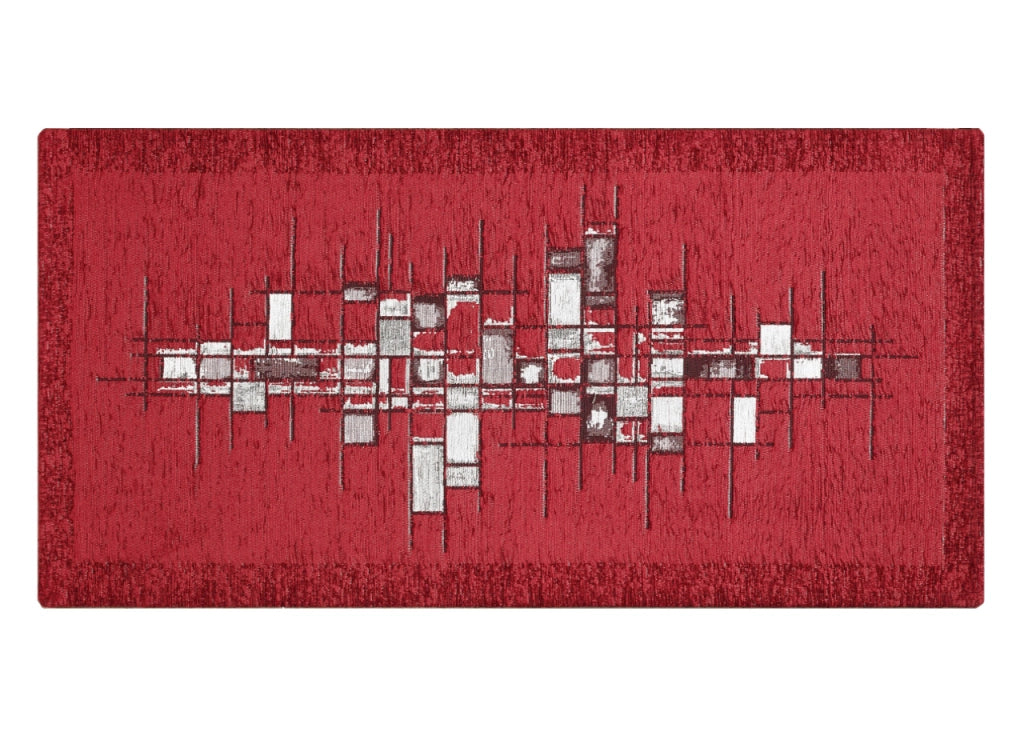 Tappeto Passatoia Cucina Corsia Retro Antiscivolo Disegno Pixel By Suardi - 55x280 - Rosso