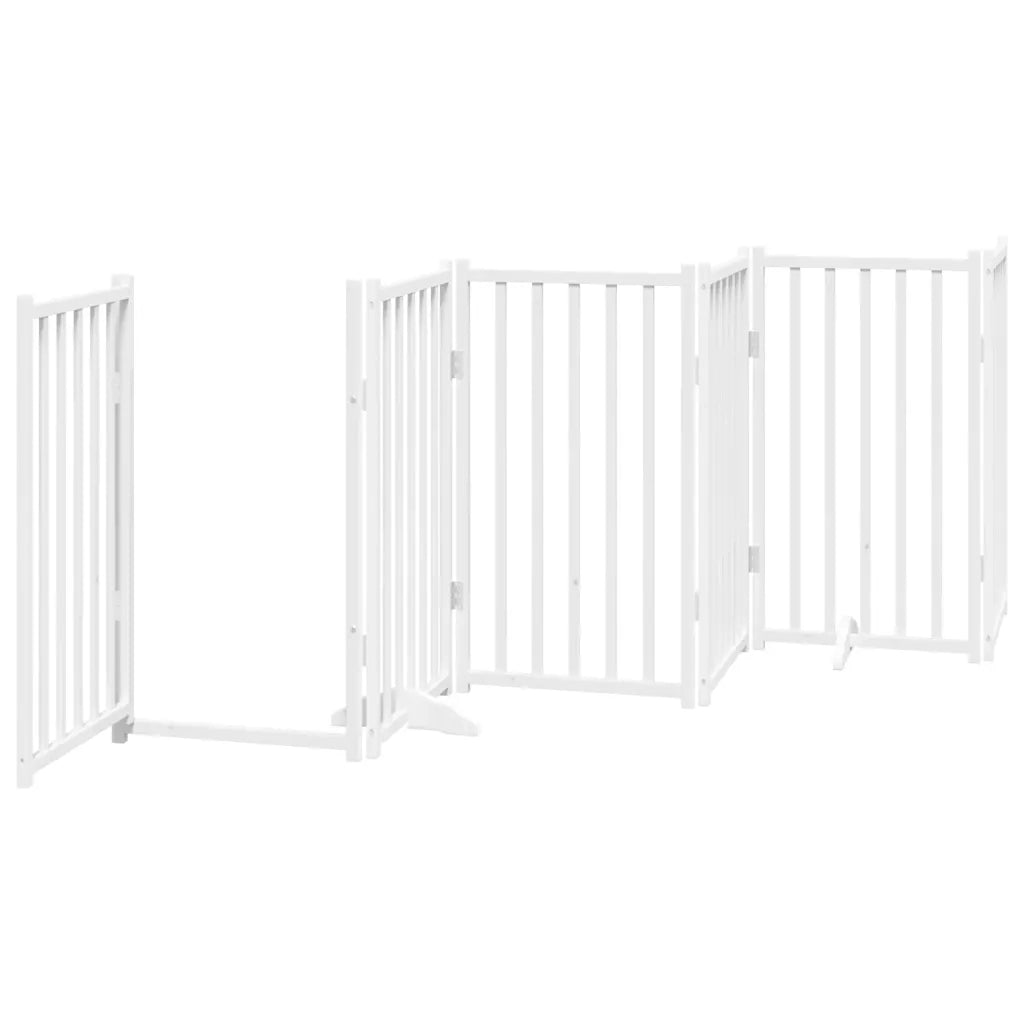 Cancello Cani Porta Pieghevole Bianco 12 Pannelli 600 cm Pioppo CFW8196279