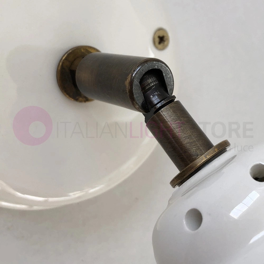 CANTUCCI Applique Spot Orientabile Ceramica e Ottone Rustico Country