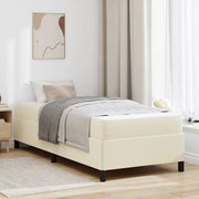 Struttura del letto con materasso Crema 80 x 200 cm Tessuto