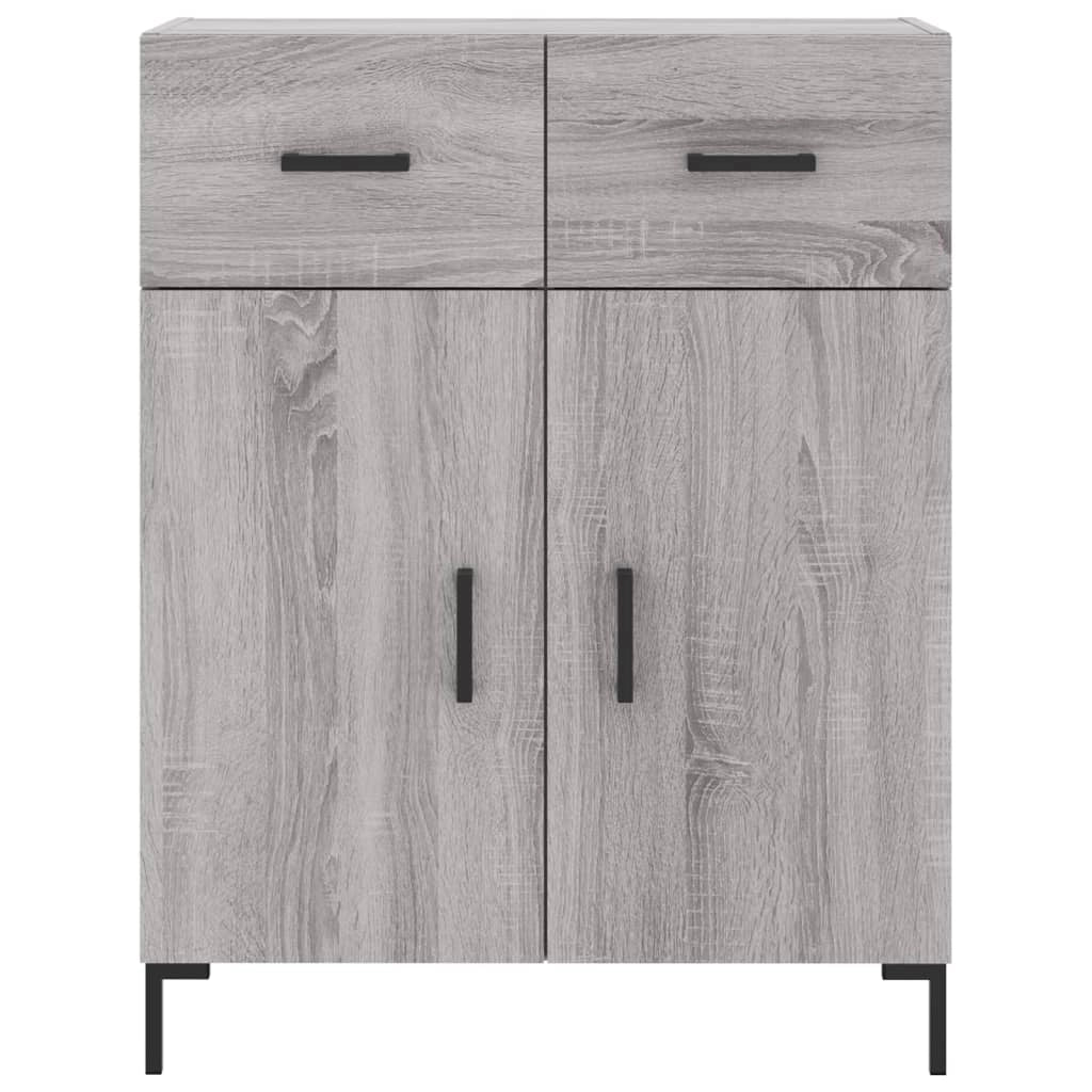 Buffet credenza cassettiera armadio mobile contenitore organizer cucina soggiorno salotto rovere Sonoma alto 69,5 x 34 x 180 cm legno ingegnerizzato grigio 02_0035562