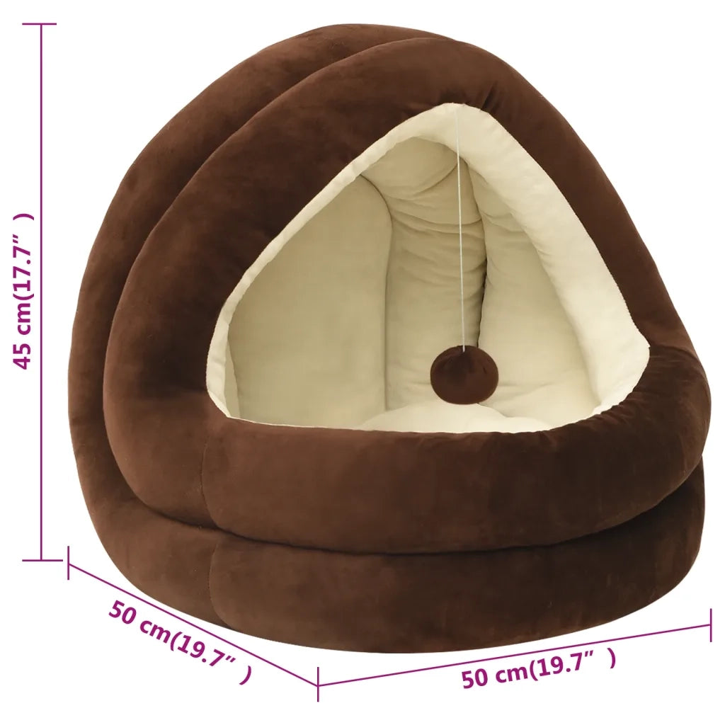 Letto per Gatti 50x50x45 cm Marrone e Crema CFW2556500