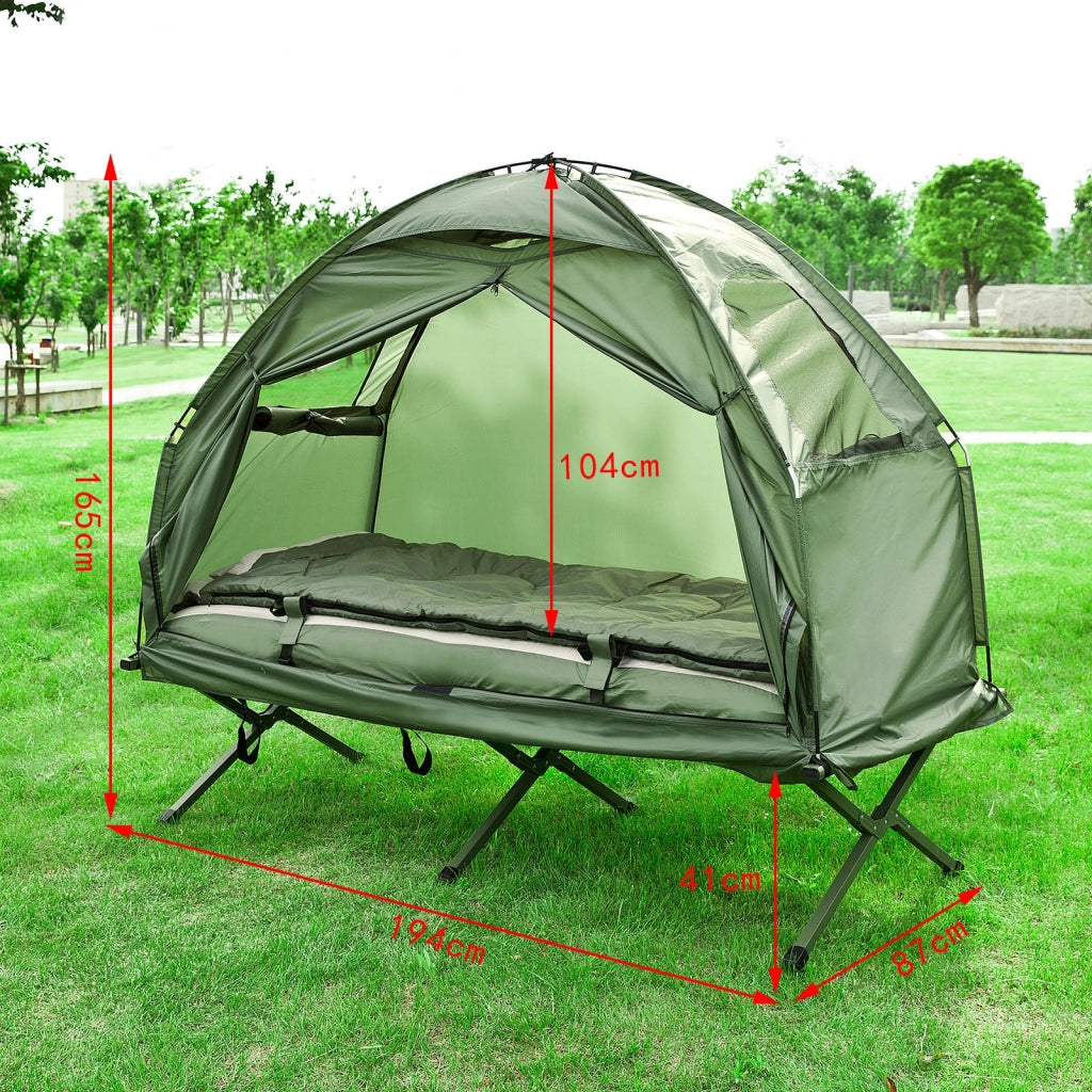 SoBuy® Brandina da Campeggio Pieghevole, Tenda da Campeggio,con Borsa e Materasso ad Aria, OGS32-GR,IT
