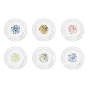 Teca Set 6 Bicchieri Tumbler Linea Terrazzo in Vetro Borosilicato con Decori Assortiti Interni in Vetrocamera e Design Impilabile ed Ergonomico