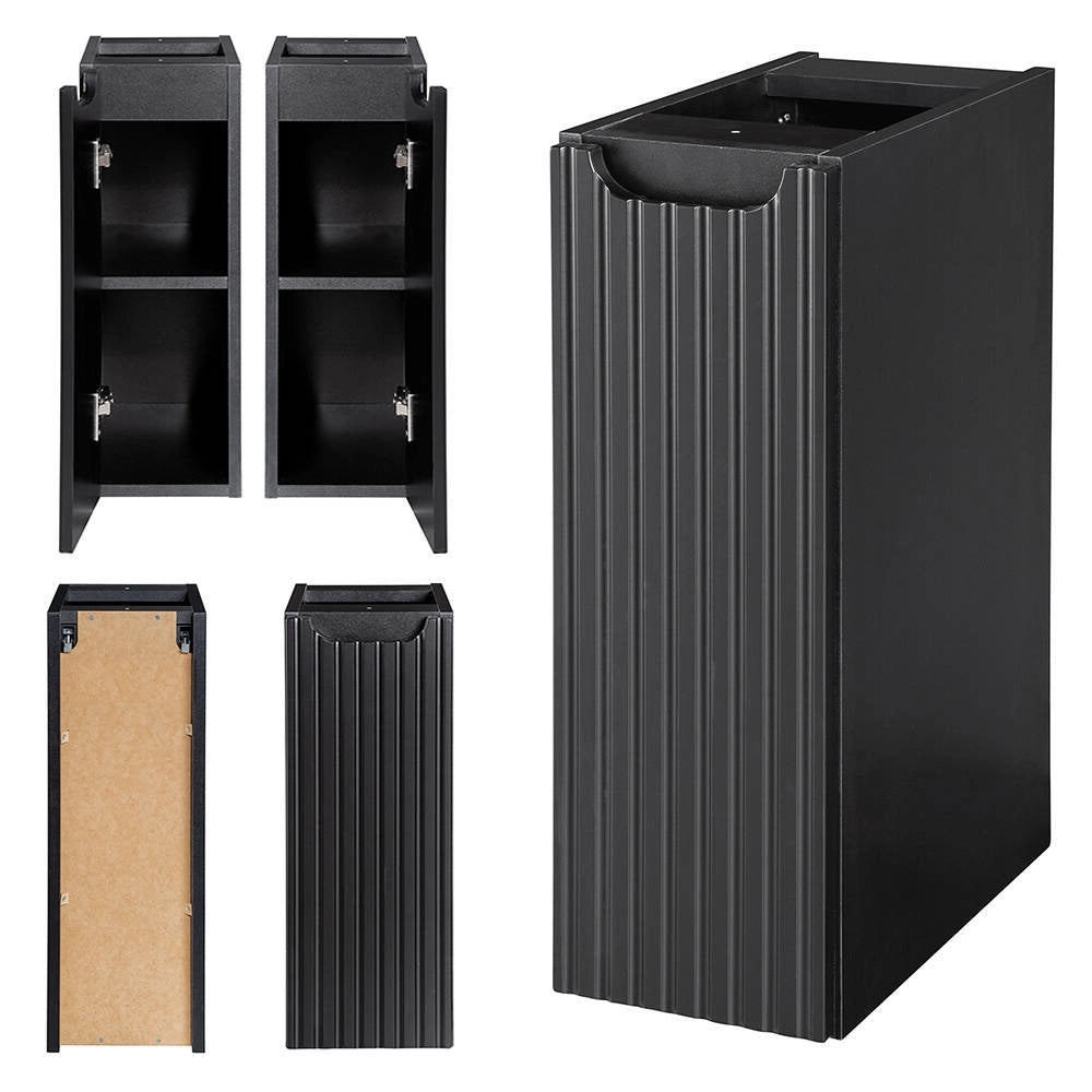 Mobile Sottolavabo NEWPORT da Parete con 3 Ante e Ripiano 100x60x40 cm - Nero [en.casa]