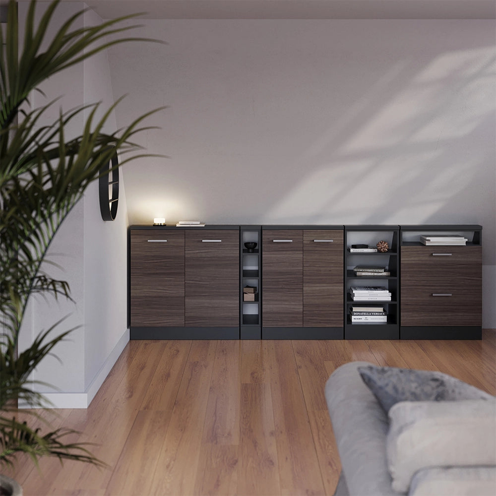 Set di mobili sottotetto Rion Grigio nobile/Antracite Set di 5 Vicco